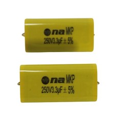 Pair of 3.3 Microfarad 250 Volt Metalized Film Bass Blocker Capacitors