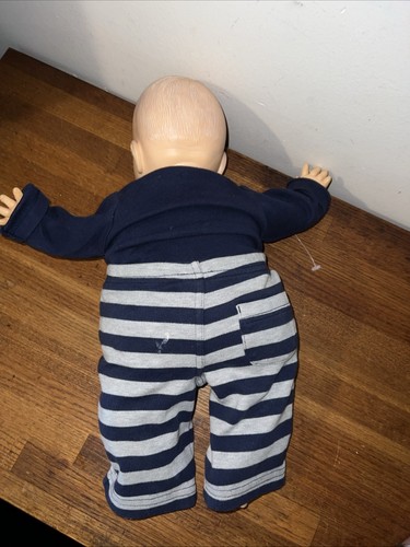 Vintage 1987 Eugene Baby Puppe gesteppt Kleinkind Lil Bit blaue Augen Outfit - Bild 7 von 8