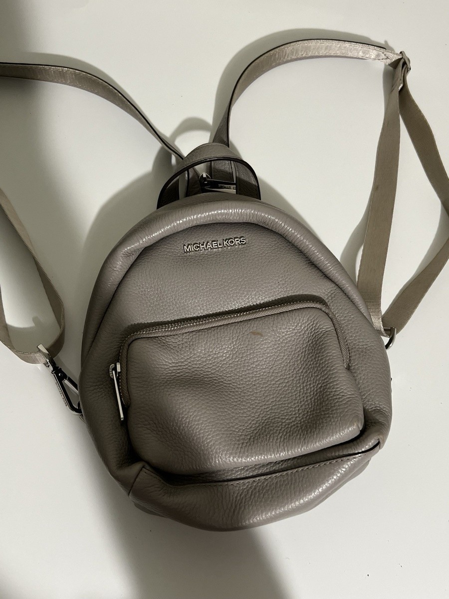 Michael Kors Erin Small Adjustable Gray Leather Zip Around Backpack