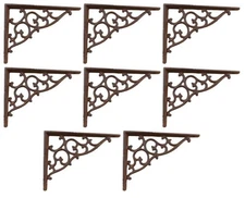 8 Antique Style Shelf Brace Wall Bracket Cast Iron Brackets Vine Garden Shed
