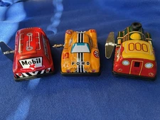 Wind-up Tin Cars Made In Japan Lot of 3