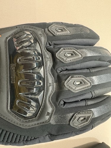Kemi-Moto Black Hard Knuckle Motorcycle Gloves Size Large - Picture 3 of 5