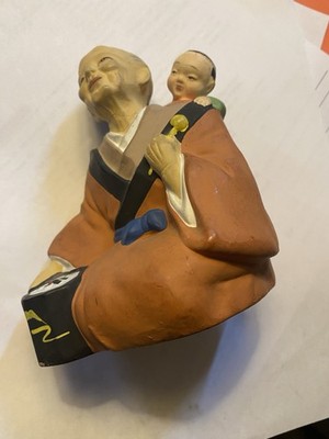 Asian Grandmother With Young Child Approx 5 tall X 3  Wide: Hand Painted: