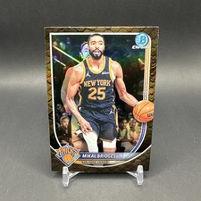 2025-26 Bowman Basketball #152 Mikal Bridges New York Knicks Reptilian Refractor