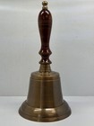 Captains Bell - Large Wood Handle Brass Ship Bell 15 inch Tall
