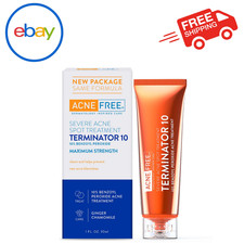AcneFree Terminator 10 Acne Spot Treatment Cream with 10 Benzoyl Peroxide1fl oz