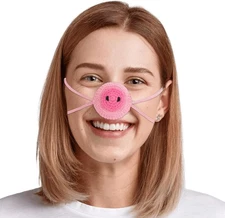 FunisFun Crochet Nose Warmer for Winter Cute Animal Shape Cover Pink 
