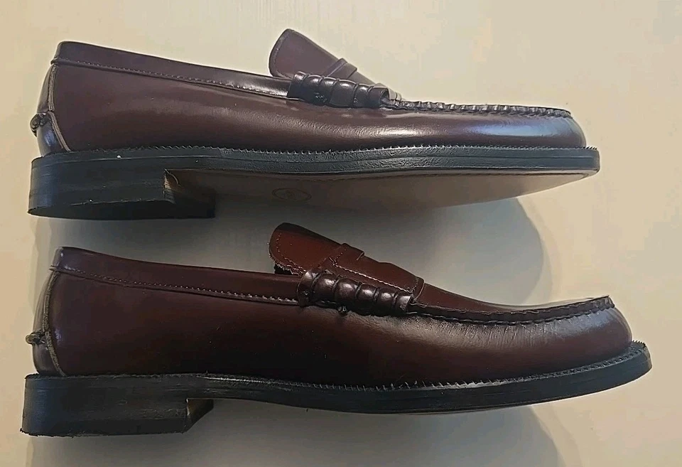 NOS! Vintage NEW Handmade Church’s Burgundy Men’s Leather Loafers Size 10.5N  - Image 3 of 4