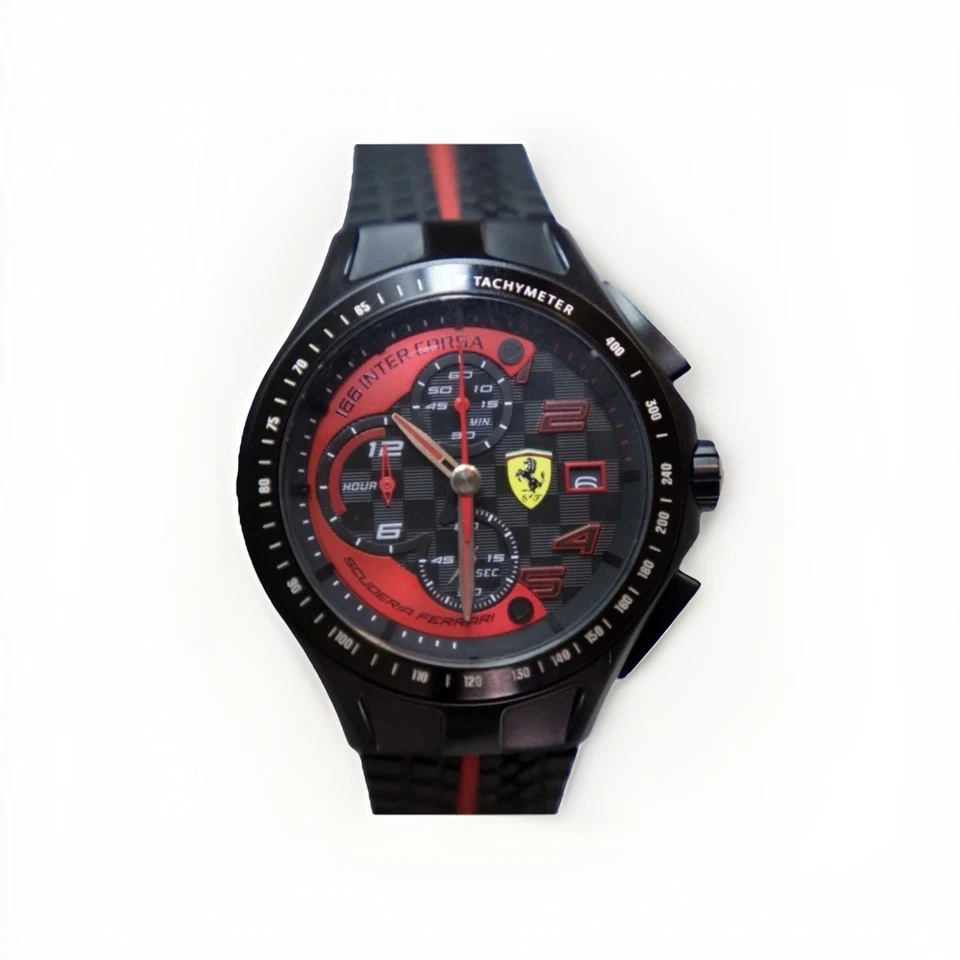 Reloj Pulsera Ferrari Scuderia Original Cronógrafo Negro/Rojo con Caja Foto 2 de 4