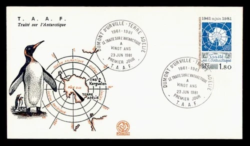 DR WHO 1981 FRENCH ANTARCTIC FSAT FDC TREATY ANIV 1.80 M76707