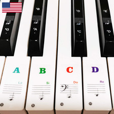 Coyaho Piano Keyboard Stickers For 88/61/54/49/37 Key Bold Large Letter Piano