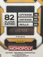 2024 Prizm Monopoly WNBA Cameron Brink #6 Gold Millionaire Shim /500 (RC) PSA 10