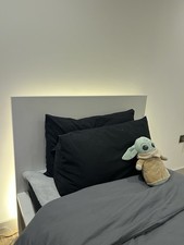 IKEA Malm White Single Bed Frame with 2 Underbed Storage Drawers On Wheels