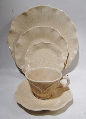 Vtg Poppytrail Metlox China Lotus Camel 5 Piece Place Setting