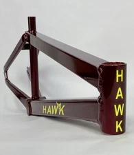 1993 Hawk F20 Pro BMX 20 in Race Frame Old Mid School BMX Red Square Tube USA OG