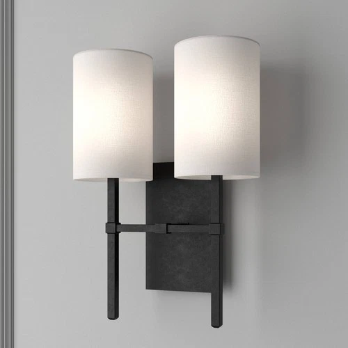 Veronica 16 1/2" High Black Forged 2-Light Wall Sconce - Picture 1 of 7