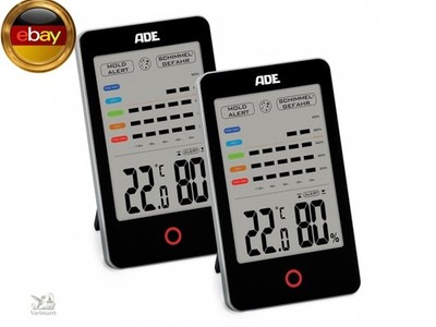 ADE Digitales Hygrometer innen mit Schimmelalarm | Feuchtigkeitsmessgerät mit 