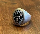 Vintage Navajo Sterling Silver Bear Claw Ring Native American Southwestern