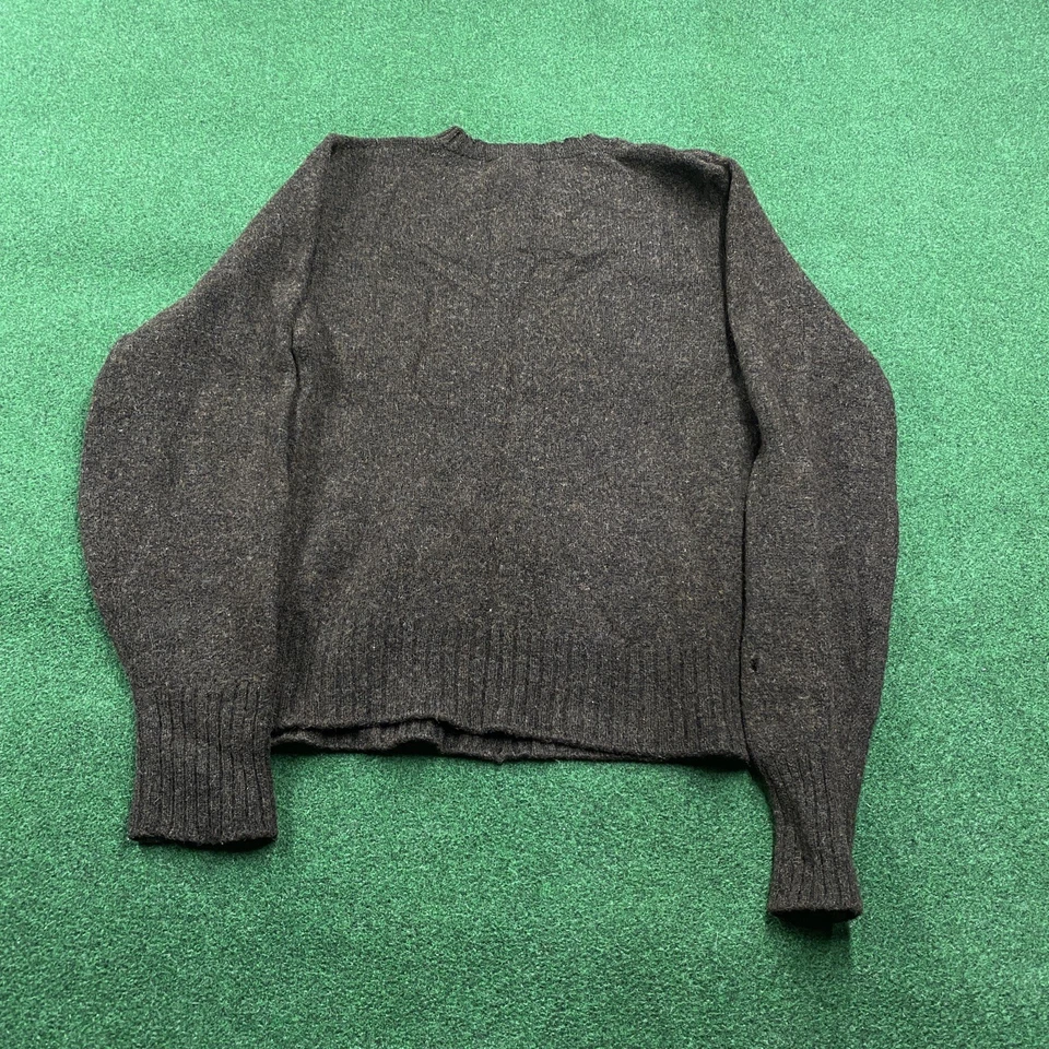 Suéter de lana vintage de los años 50 para hombre XS marrón islandés tejido en casa sudadera Glasgo Foto 3 de 4