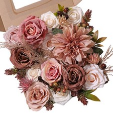 rongflower Silk Mix Artificial Flowers Combo for DIY Wedding & Home Decor 80PCS+ rongflower Silk Mix Artificial Flowers Combo for DIY Wedding & Home Decor 80PCS+ - Image 1