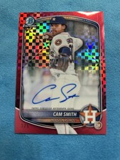 2025 Bowman Chrome Cam Smith Red Auto 3/5 - Houston Astros