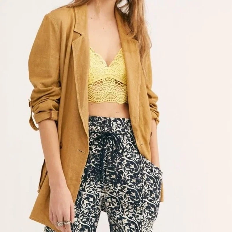 Легкий блейзер бохо FREE PEOPLE Charly цвет Dirty Chai Tan размер XL - Изображение 3 из 4