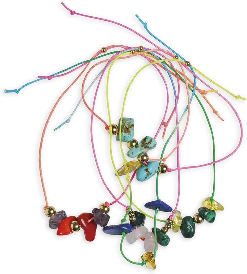 - Set 16 Gioielli Pietre Portafortuna Fai-Da-Te - 3 Collane E 13 Bracciali - Les - Immagine 3 di 4