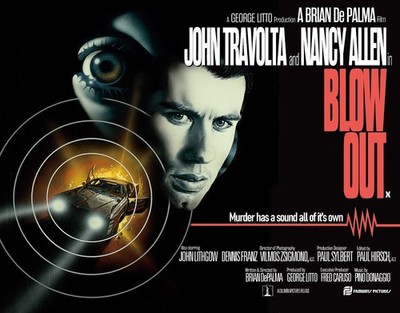 BLOW OUT 1981 Quad Poster Druck 30x40'' John Travolta Brian DePalma Nancy Allen