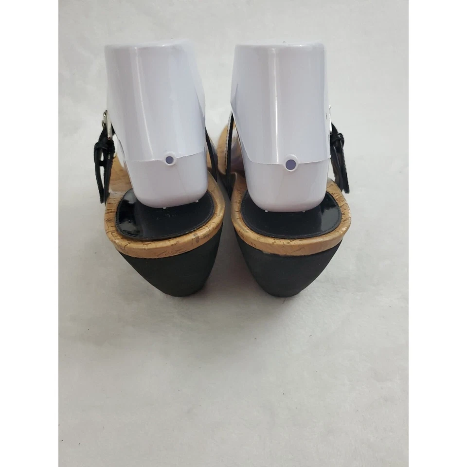 Sandalias chanclas de cuña Lauren Ralph Lauren para mujer 10,5 charol negro Foto 3 de 4