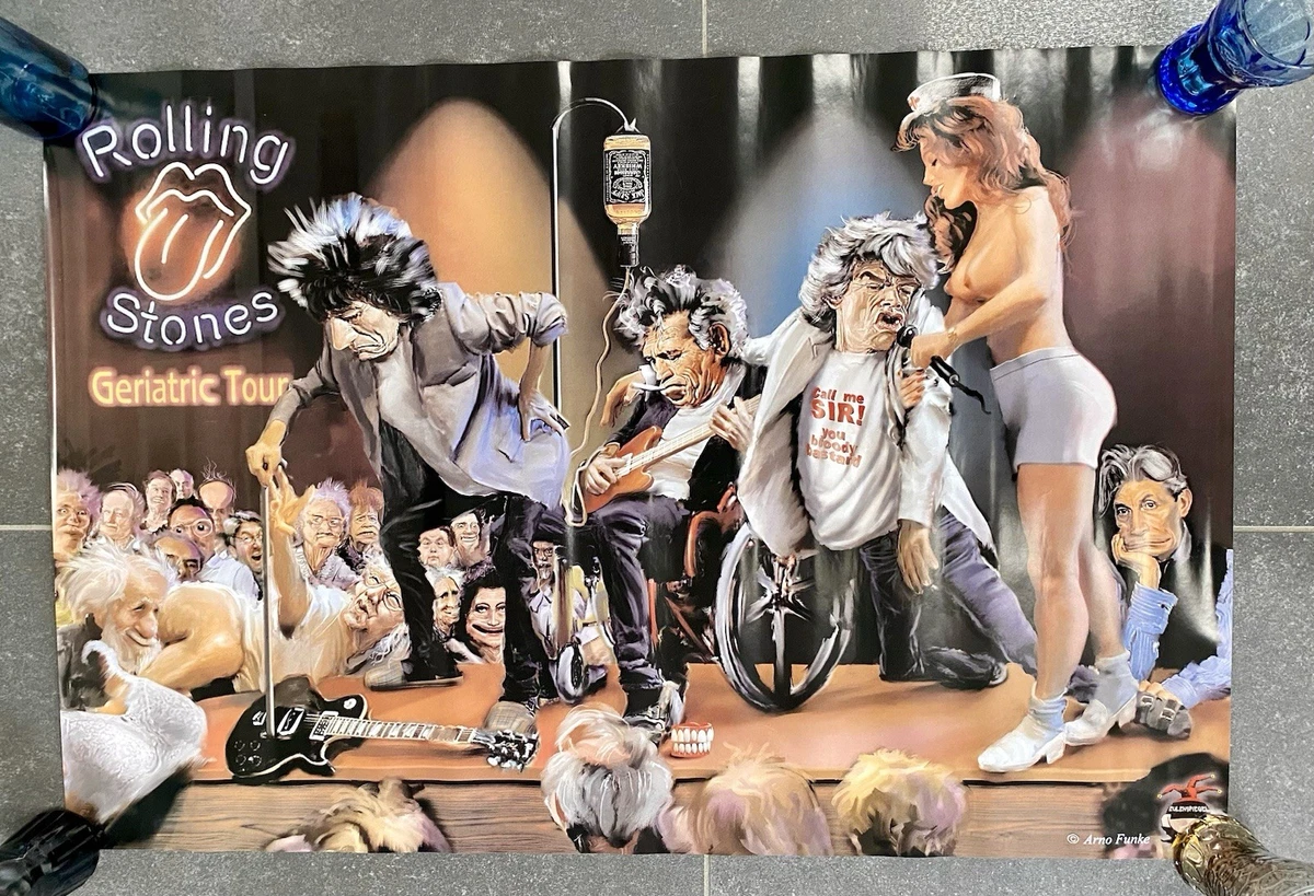 Rolling Stones - Geriatric Tour Poster - von Arno Funkel Eulenspiegel A1 Vintage
