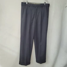 Croft & Barrow Men's Dress Pants 36x30 Gray Pleated Cuffed Business Casual