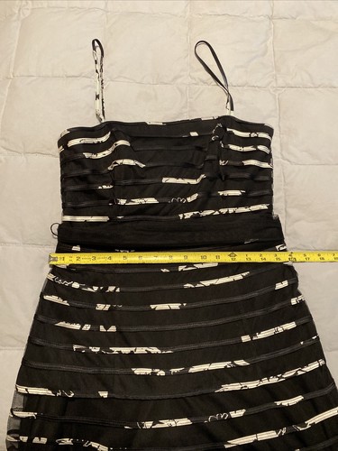 js collections dress 10 black with white spaghetti strap dress - Picture 6 of 10