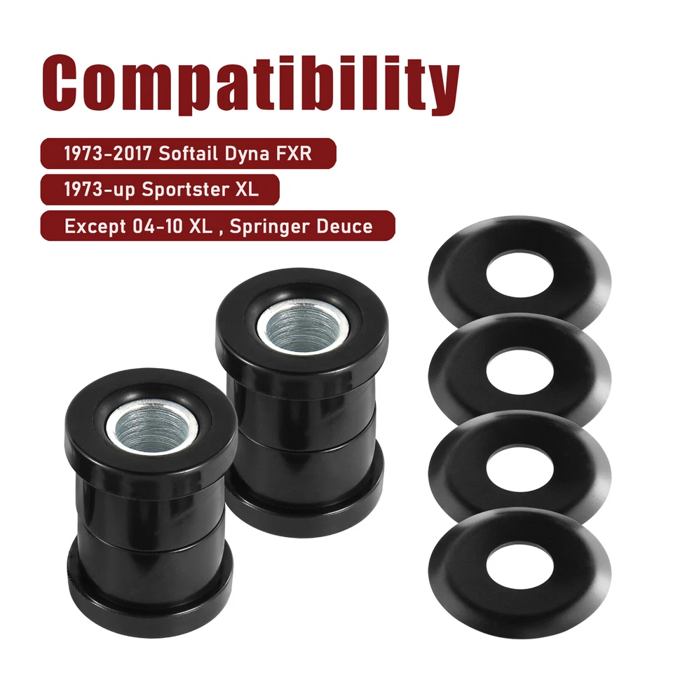 Bujes elevadores de manillar negros para Harley Softail Dyna Sportster XL 1973-2017 Foto 3 de 4