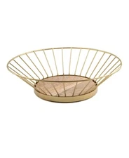 Thirstystone 262873 Gold Wire Bowl with Wood Base