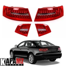 4pcs Tail Light LED Brake Lamps For AUDI A6 C6 Sedan 2009 2010 2011 Left+Right