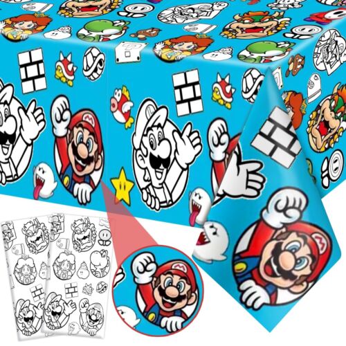 Super Mario Brothers Luigi Shy Guy Table Cloth For Coloring Birthday Party Fun!