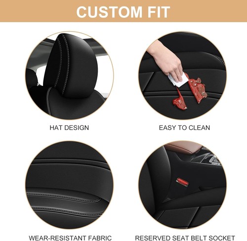 For Mazda CX-50 2023-2025 Full Set Car Seat Covers Front+Rear Cushion Pad Black - Picture 6 of 8