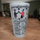 Vintage Federal Frosted Glass Cocktail Shaker Drink Recipes & Graphics 16 oz