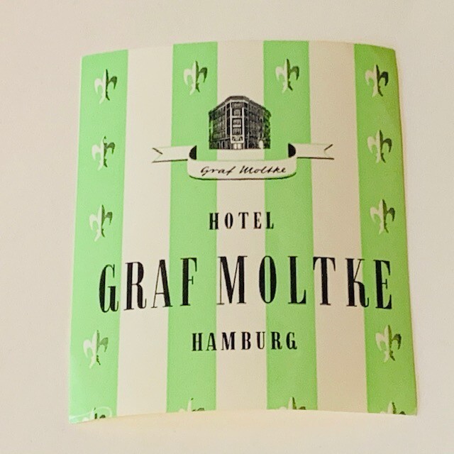 Vintage Graf Moltke Hamburg Hotel Motel Luggage Label Germany Travel Ephemera  -image