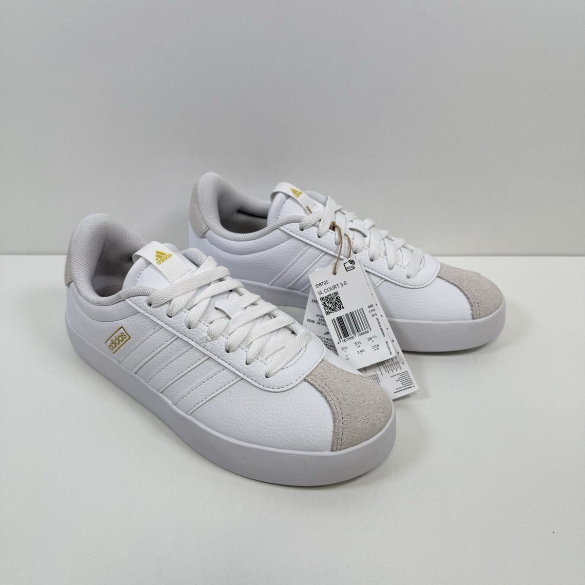 adidas VL Court Women’s Trainers White Size UK New