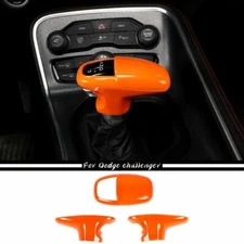 Orange Gear Shift Knob Decor Cover Trim Bezel for Dodge Challenger/Charger 2015+