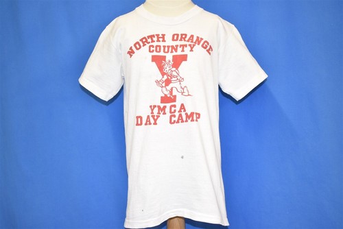 vtg 50s NORTH ORANGE COUNTY CA YMCA CAMP REDWOOD DISTRESSED t-shirt YOUTH M - Picture 2 of 5