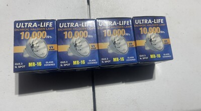 Ultra- Life Dichroic Lamp 12V 50W MR-16 EXT/10M N. Spot Light Bulb 4 Pack