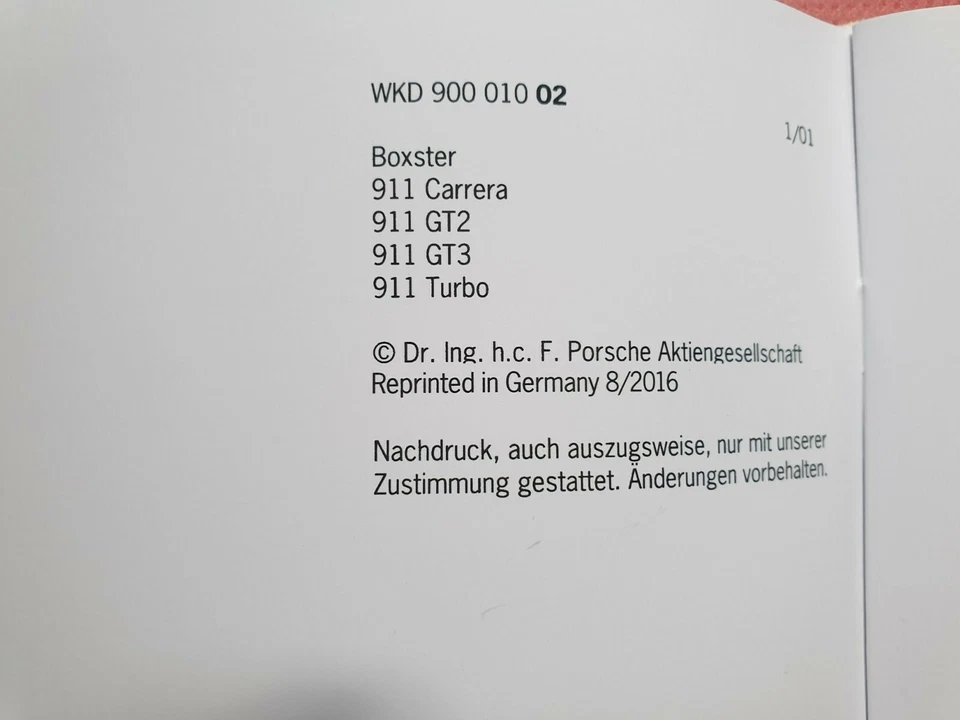 Chequera Garantía & Mantenimiento Porsche 996 C2/C4 996 Turbo GT2 GT3 Boxster - Imagen 2 de 4