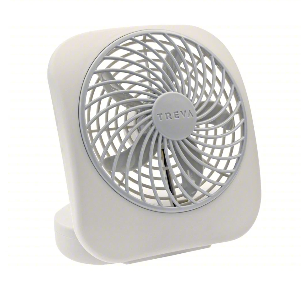 Treva/O2cool FD05805 5" Table Fan, Non-Oscillating, 2Speed, 3Vdc, White, BATTERY - Image 2 of 4