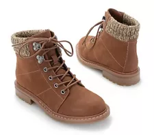 MIA AMORE"RANIE"SWEATER LACE UP ANKLE BOOTS 