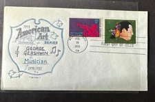 USA 1973 FDC GEORGE GERSHWIN MUSIC THERMO ENGRAVED CHACHET -S18924