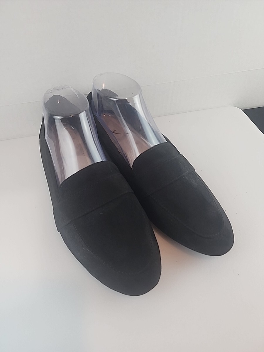 Old Navy Women's Slip On Loafer Flats-Black Faux Suede-Size