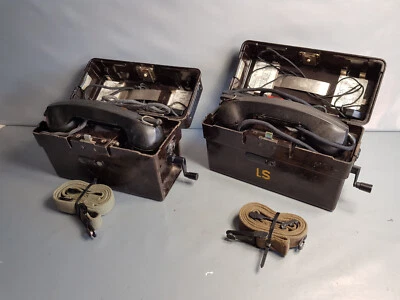 2 Stück Bundeswehr Feldtelefone Ackerschnacker SEL 54 OB / ZB Funkgerät Telefon - Bild 1 von 4
