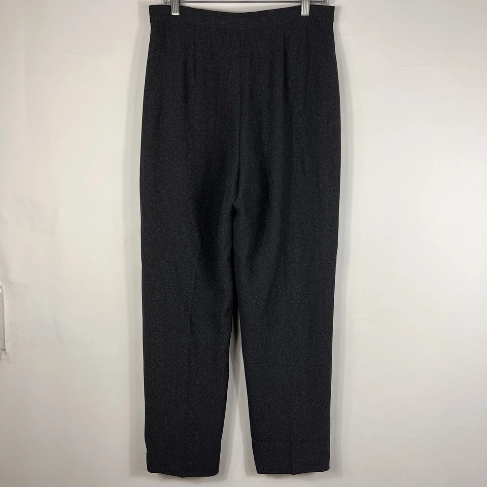Pantalones de vestir Josephine Chaus para mujer Petite 12P pierna recta tiro alto gris forrados Foto 4 de 4